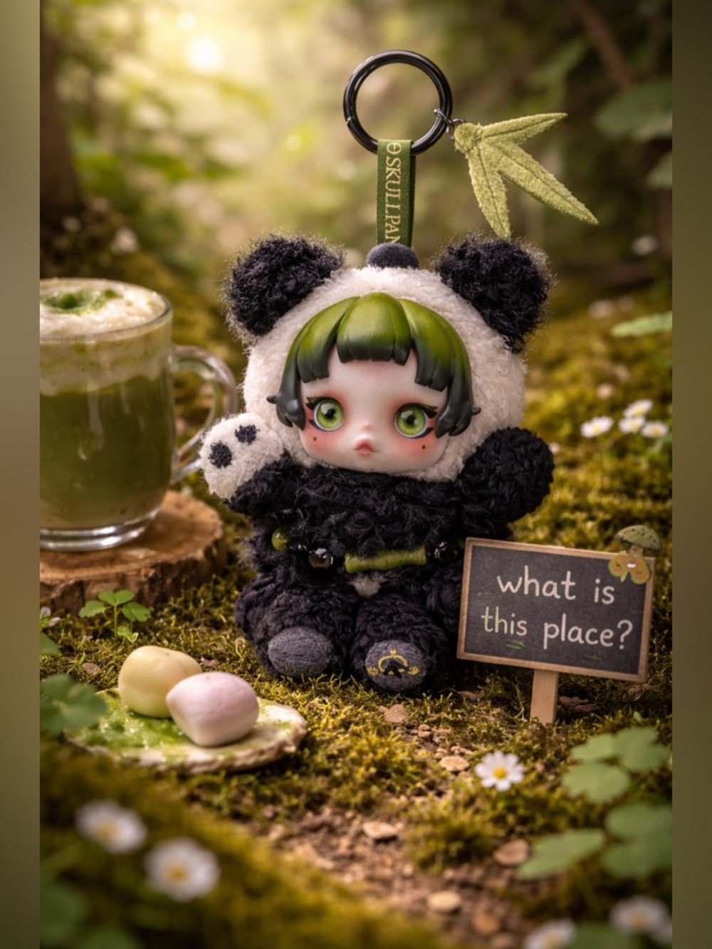 SkullPanda Lazy Panda Plush Doll Pendant NIB forestcore aesthetic